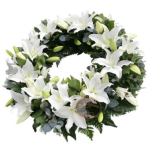 Corona funebre de lilium oriental
