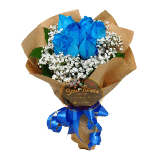 Ramo de 6 Rosas Azules tinturadas