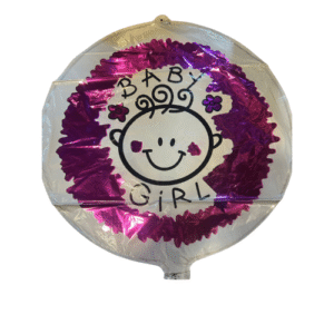 Globo metálico rosado con frase “Soy Niña”