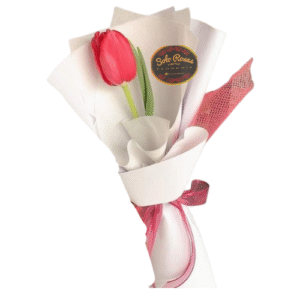 Ramo de 1 tulipán en papel premium