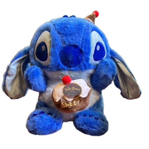 Peluche de Stitch de 22 cm con camisa azul disponible en Solo Rosas y Algo Más con despacho en Santiago