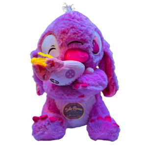 Peluche rosado con luz y corazón suave ideal para regalo disponible en Santiago