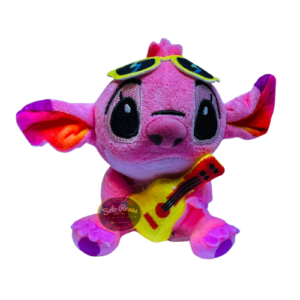 Peluche rosado con guitarra suave y decorativo