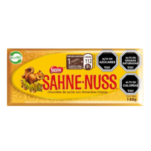 Chocolate Nestlé Sahne-Nuss de leche con almendras enteras 140 g